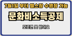 문화비소득공제