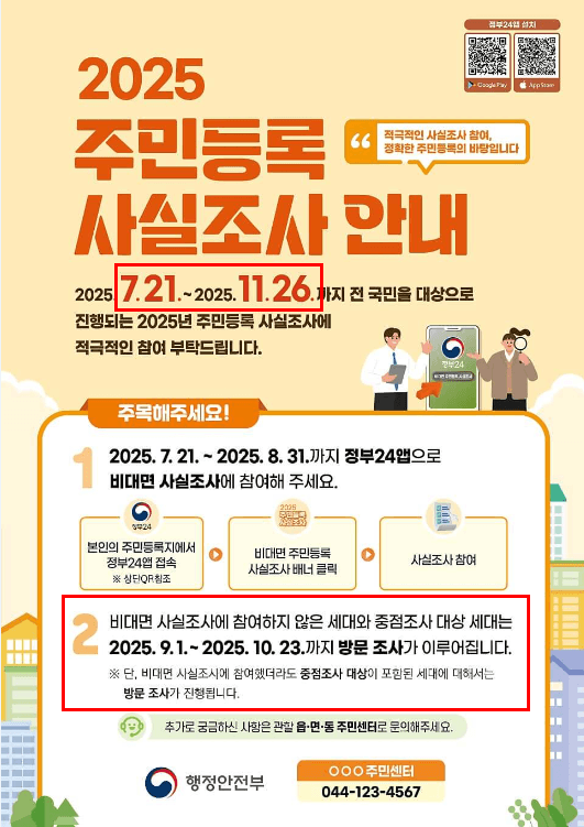 2025 주민등록 사실조사 안내