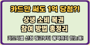 상생소비 복권 참여 방법 총정리