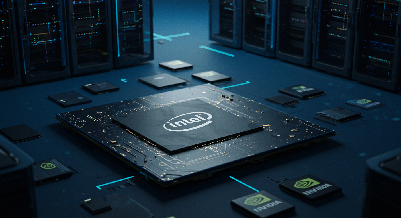 AI 반도체 협력을 상징하는 칩과 서버 이미지