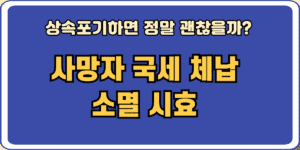 사망자 국세 체납 소멸 시효