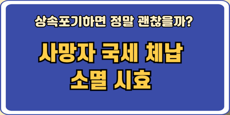 사망자 국세 체납 소멸 시효