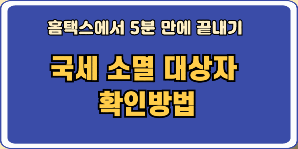 국세 소멸 대상자 확인방법