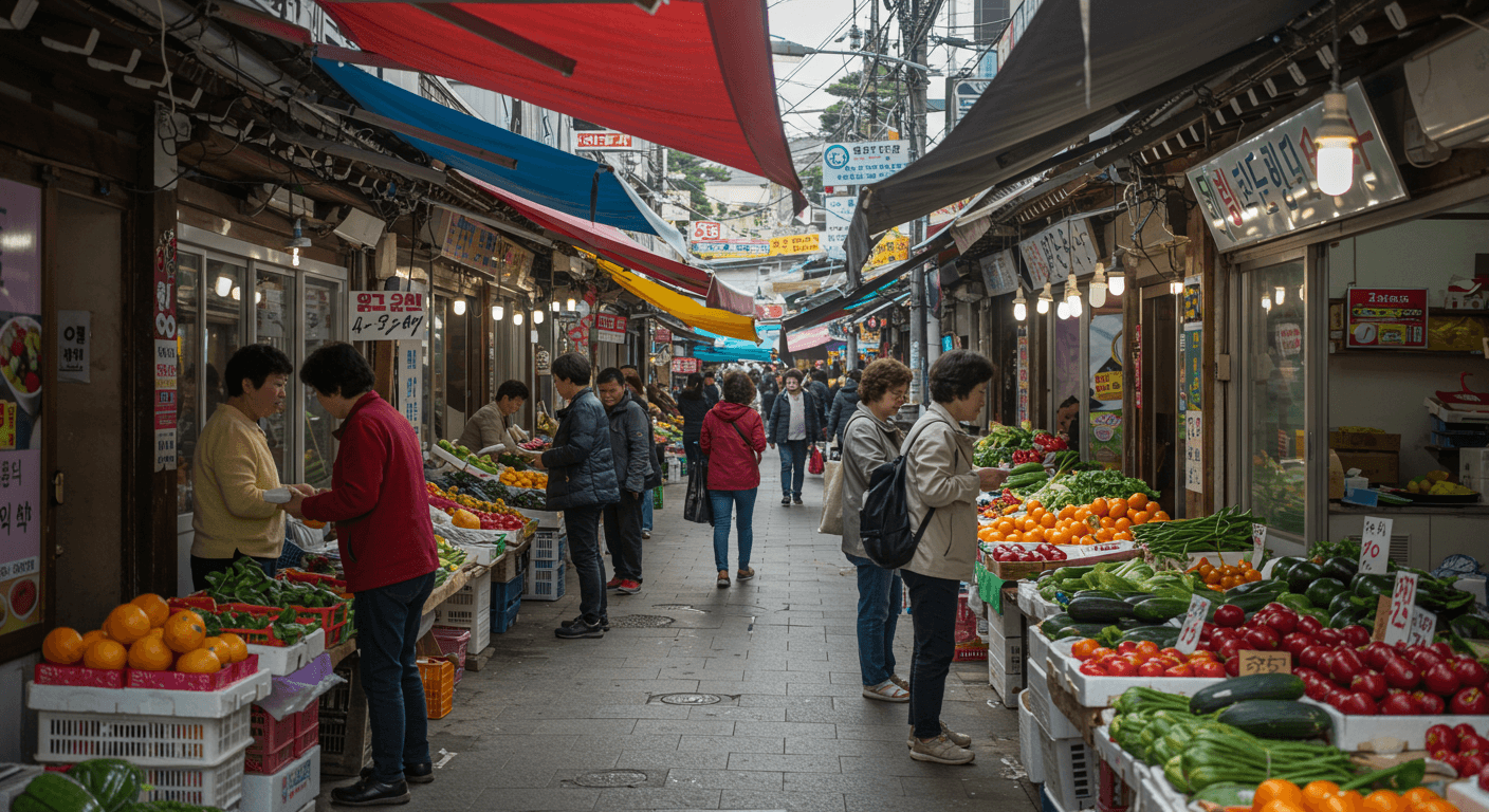 전통시장에서 소비 쿠폰을 사용하는 모습