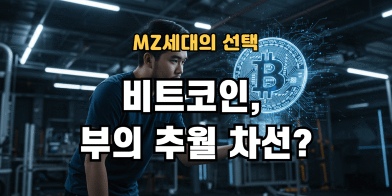 MZ세대의 비트코인 투자 열풍을 상징하는 이미지