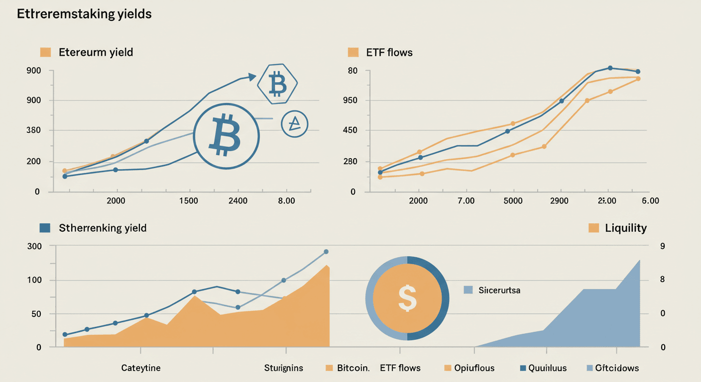 스테이킹 수익률과 ETF 자금 유입을 비교하는 대시보드