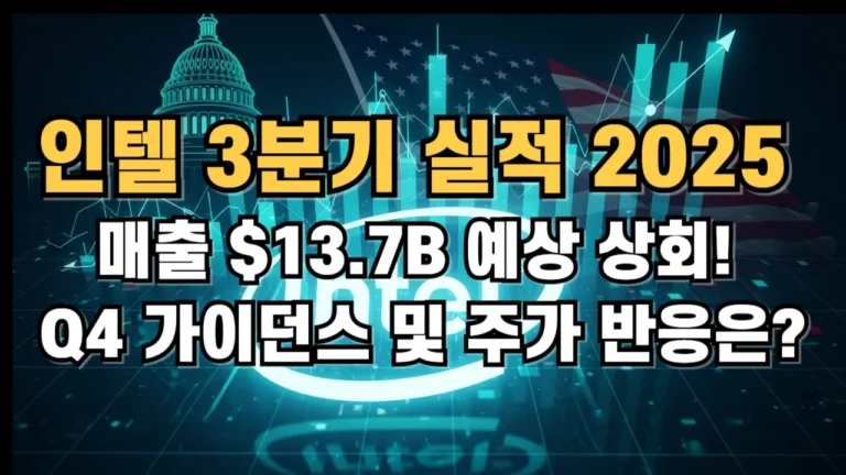 인텔 3분기 실적 2025년 매출 $13.7B 예상 상회!