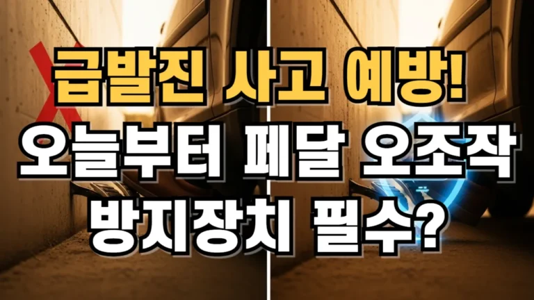 급발진 사고 예방 오늘 부터 페달 오조작 방지 장치 필수?