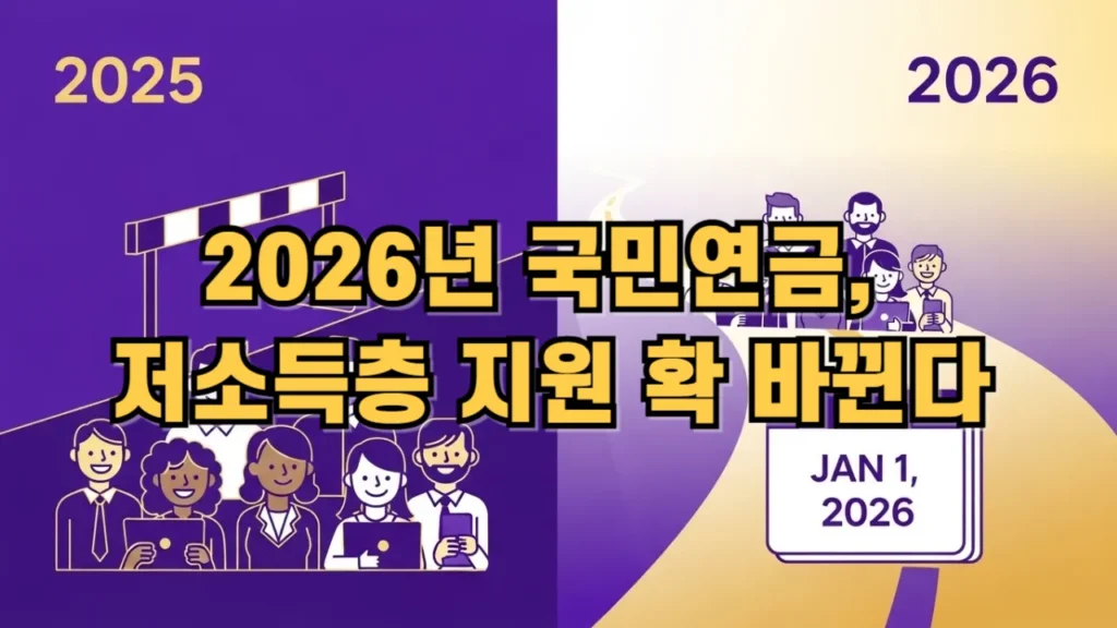2026년 국민연금, 저소득층 지원 확 바뀐다