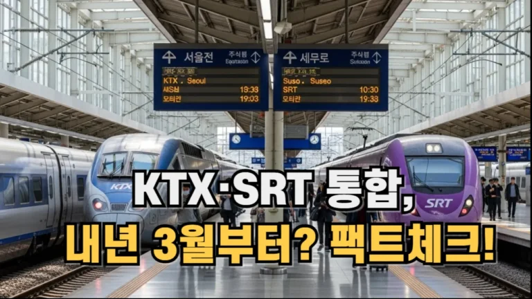 KTX·SRT 통합, 내년 3월부터? 팩트체크!