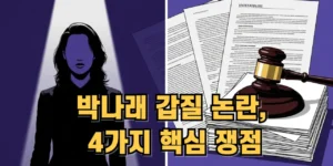 박나래 갑질 논란, 4가지 핵심 쟁점