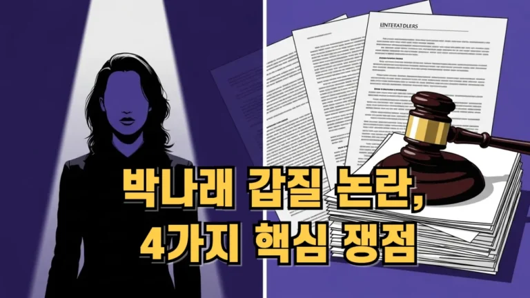 박나래 갑질 논란, 4가지 핵심 쟁점
