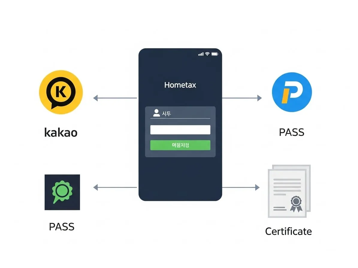 홈택스 간편인증 로그인 화면 예시