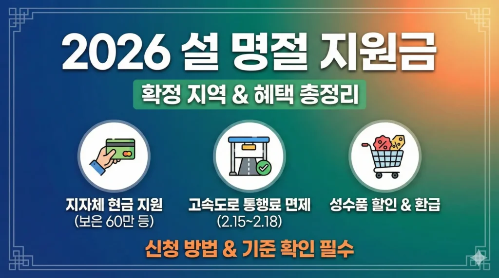 2026년 설 명절 지원금 확정지역&혜택 총정리