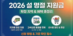 2026년 설 명절 지원금 확정지역&혜택 총정리