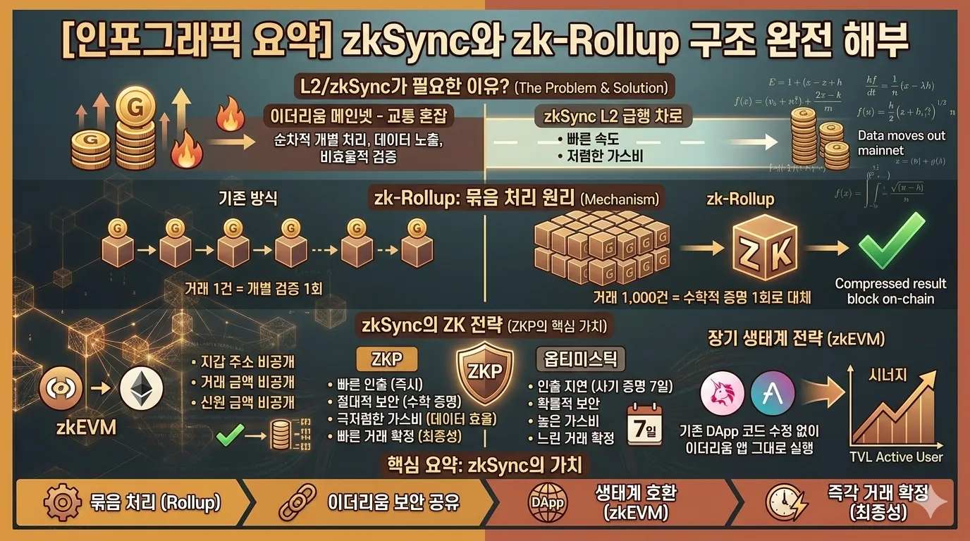 zkSync와 zk-Rollup 구조 완전 해부 인포그래픽