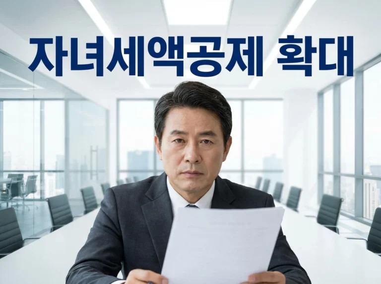 자녀세액공제 확대 정리: 첫째, 둘째, 셋째 공제금액 비교