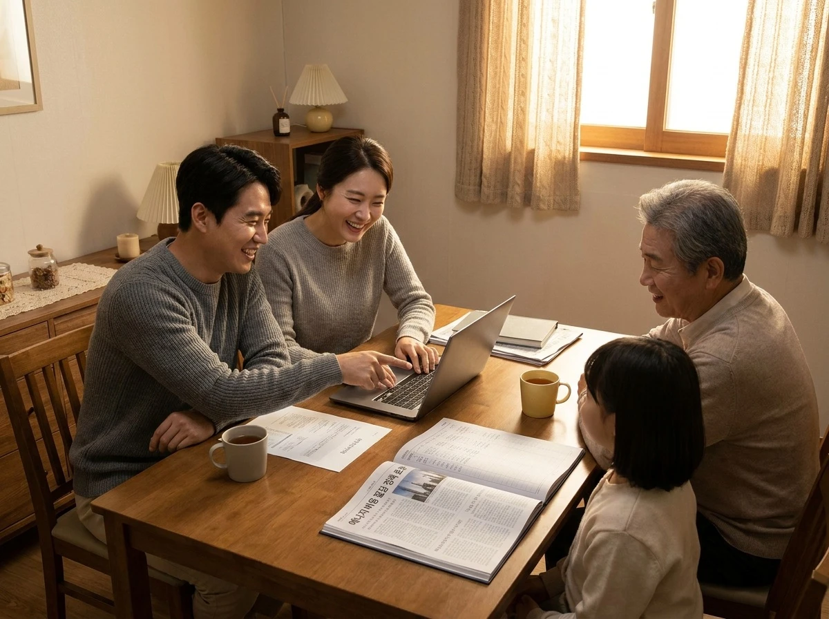 에너지바우처로 난방비 부담을 줄이는 가족의 모습