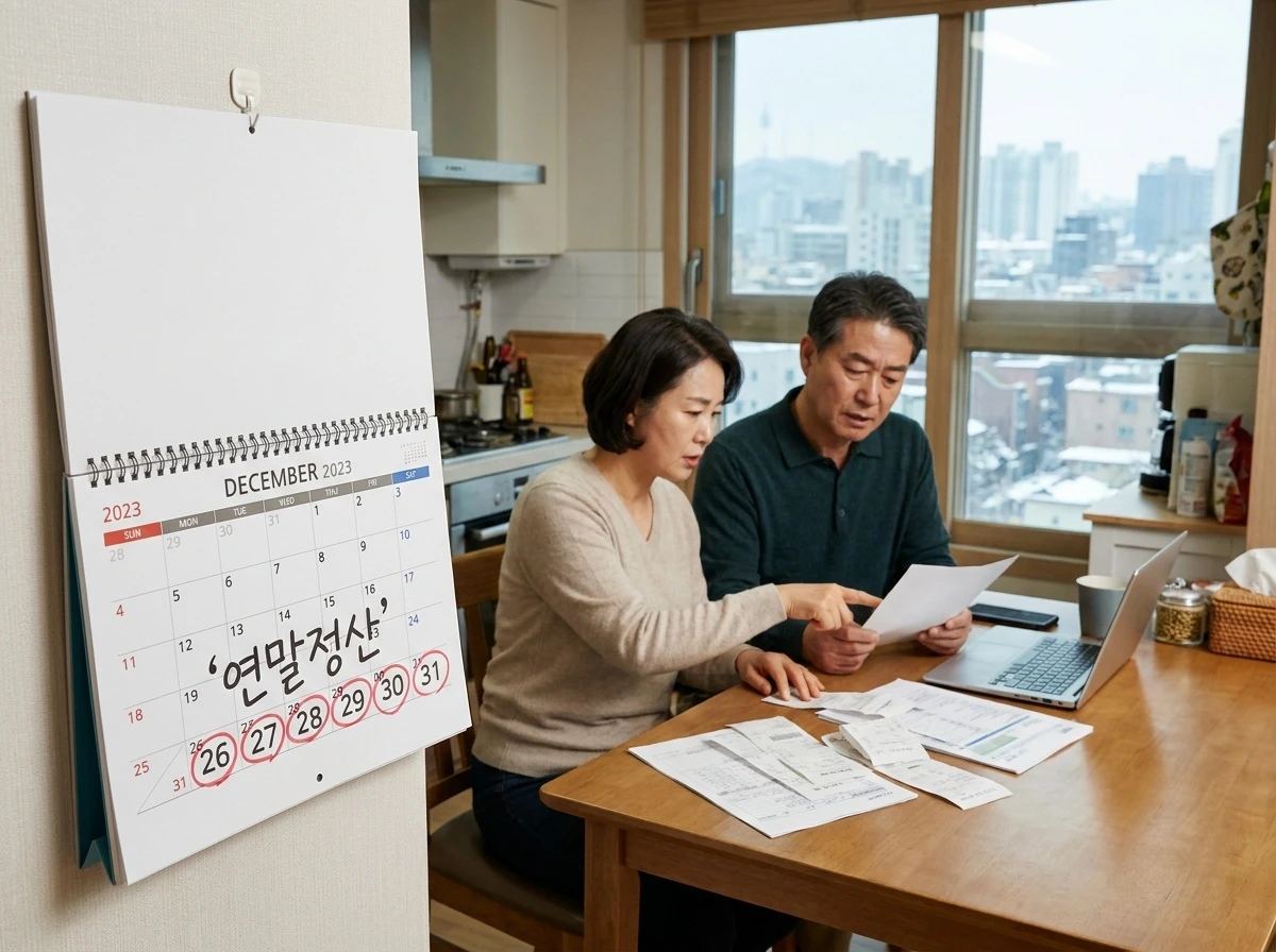 연말정산 기간을 표시한 달력 이미지