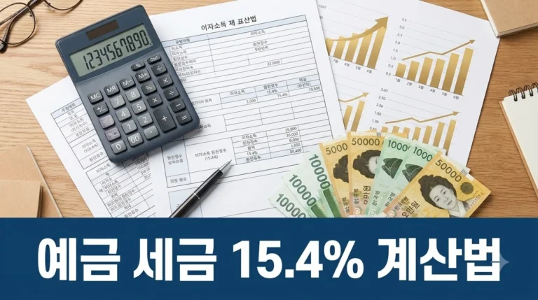 예금 이자 세금 15.4% 계산 원리 및 절세계좌 비교