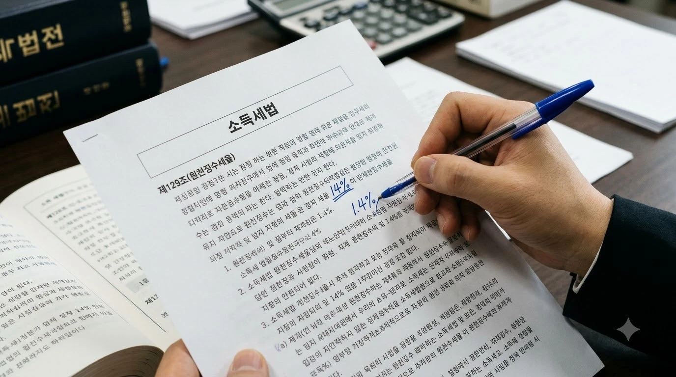 예금 이자 세금 15.4% 계산 원천징수 법적 근거 구조